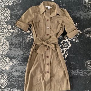 Diane Von Furstenberg Army Green Dress Sz 4